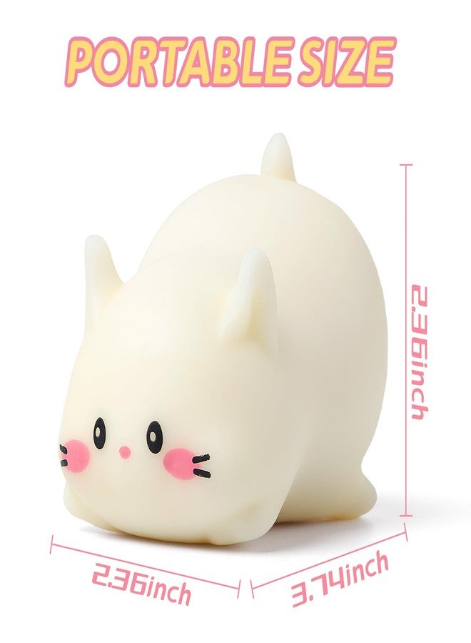 AiSiXin Cat Stress Balls, Cute Cat Squishy Toys for Kids and Adults, Stress Relief Sensory Toys (White), Fidget Toys Squishy Suitable Boys Girls, Animal Dough Squishies Squeeze Toys, Party Favors for Kids - Image 3